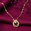 Gold-plated imitation jewellery pendant necklace with floral stone detailing by Evah Jewels